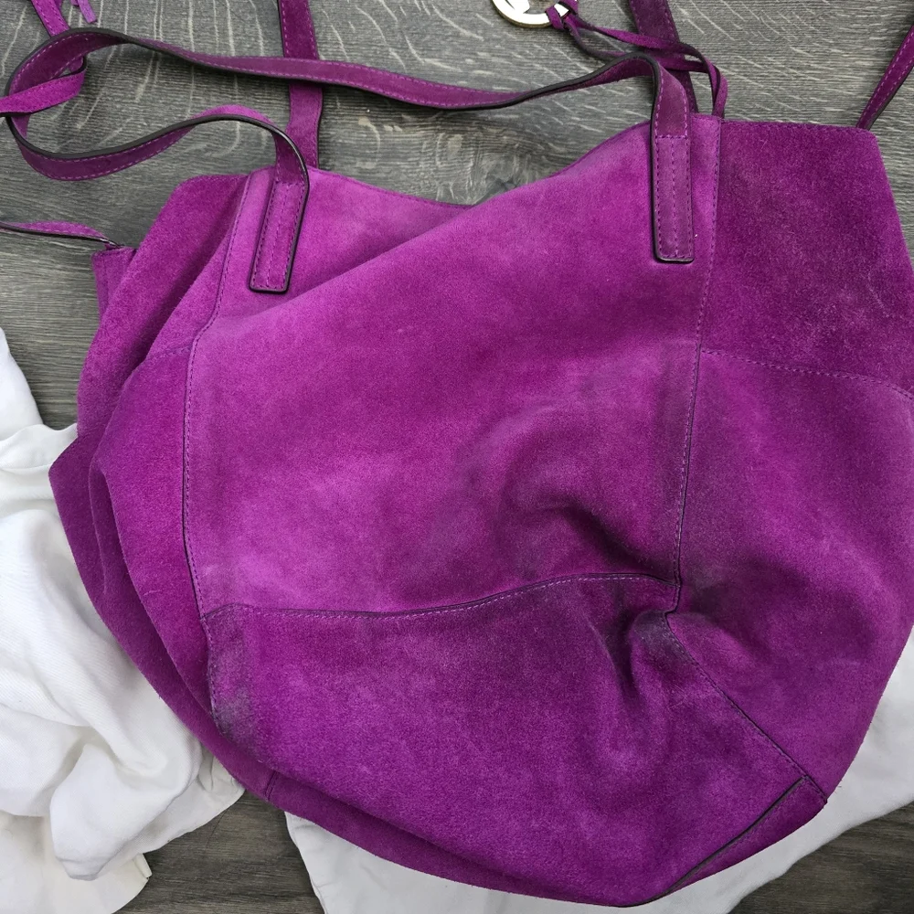 Sold - Michael Kors Suede Shoulder Bag in Raspberry - Picture 6 of 7